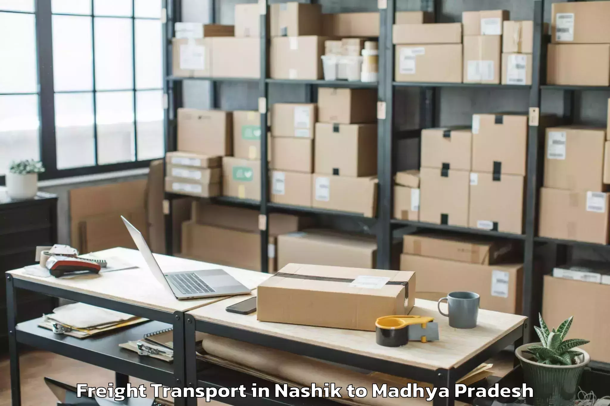 Get Nashik to Kailaras Freight Transport